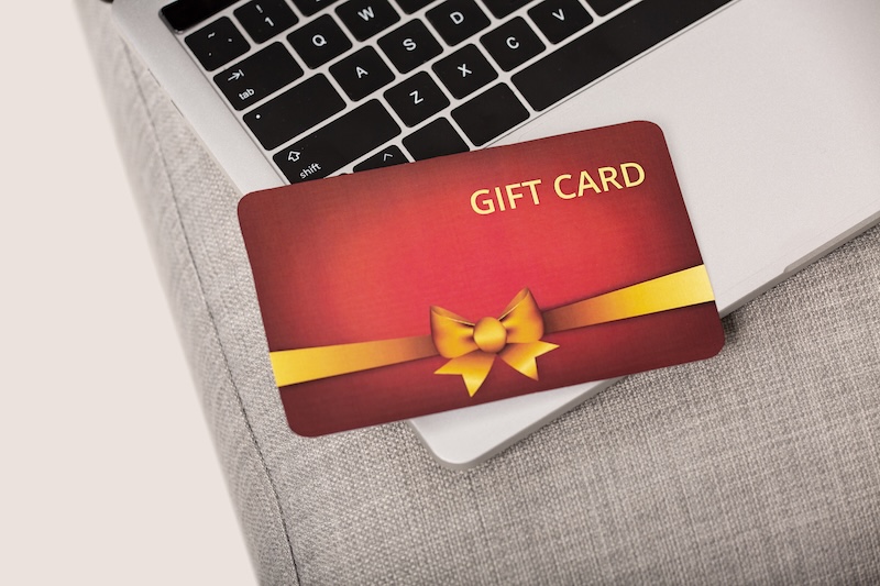 Giftcard på laptop